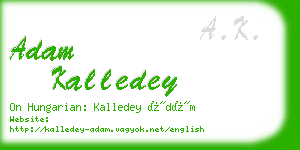 adam kalledey business card